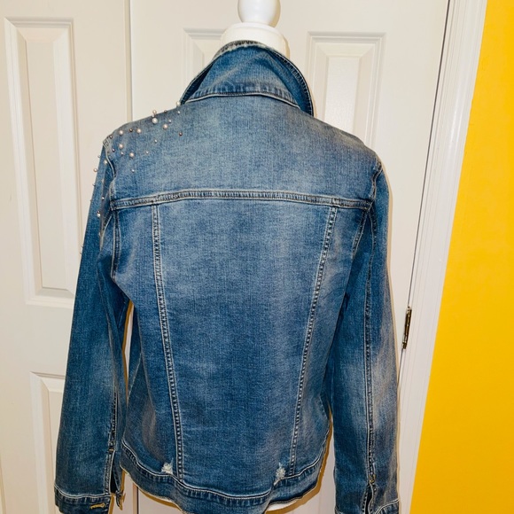 Nanette Lepore Jeans Jacket With Pearls - Picture 8 of 10